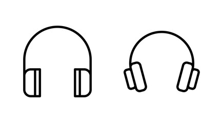 Headphone icon set. Headvector icon symbols