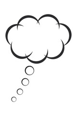 Thought cloud vector image, think vector thought cloud icon	