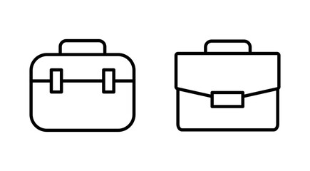 Briefcase icon set. suitcase icon. luggage symbol.