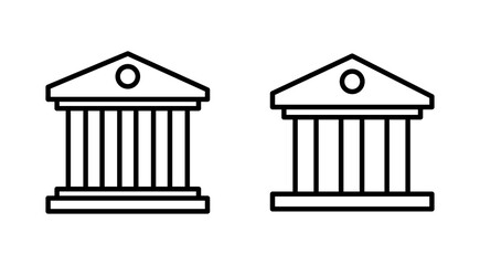 Bank icon set. bank vector icon, museum, university