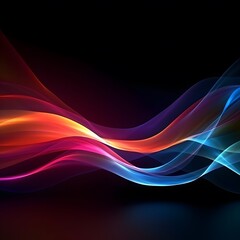 Naklejka premium Colorful abstract background with glowing waves. Generative AI.