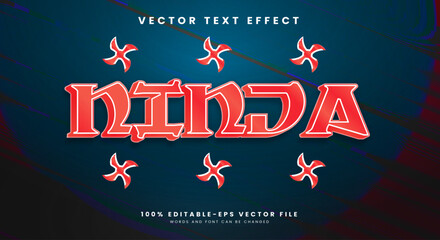 Ninja 3D editable text effect template with bold font concept © Easin Arafat