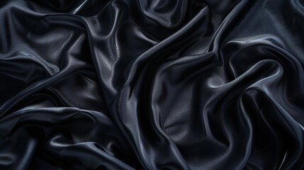 Fototapeta premium Black silk texture, suggesting luxury and elegance