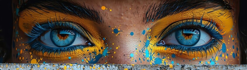 Capture the vibrant essence of street art through an eye-level angle perspective, blending it with the spirit of travel adventures Utilize digital rendering techniques like photorealistic and glitch a