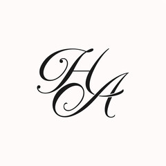 fashion logo handwritten letters HA