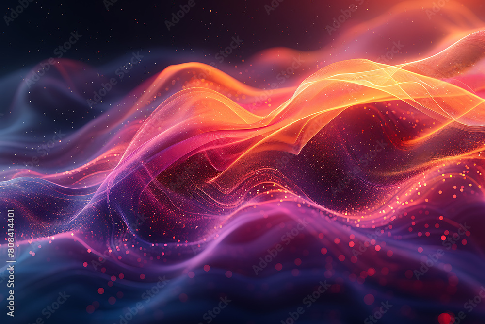 Poster abstract background with dark red, purple, and orange lines, creating a dynamic and vibrant design