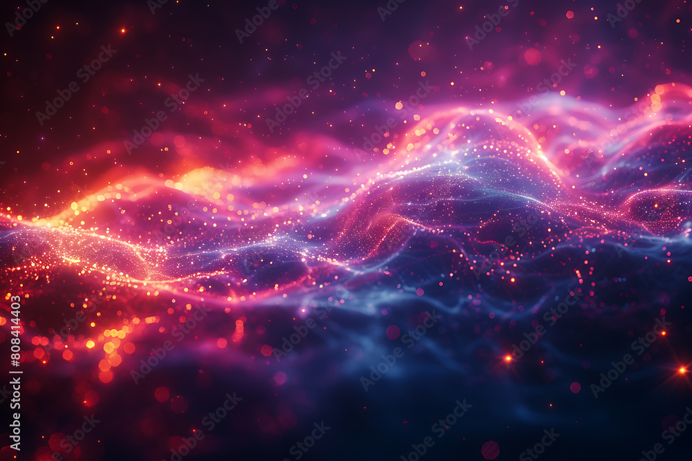 Poster abstract background with dark red, purple, and orange lines, creating a dynamic and vibrant design