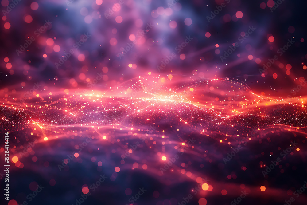 Poster abstract background with dark red, purple, and orange lines, creating a dynamic and vibrant design