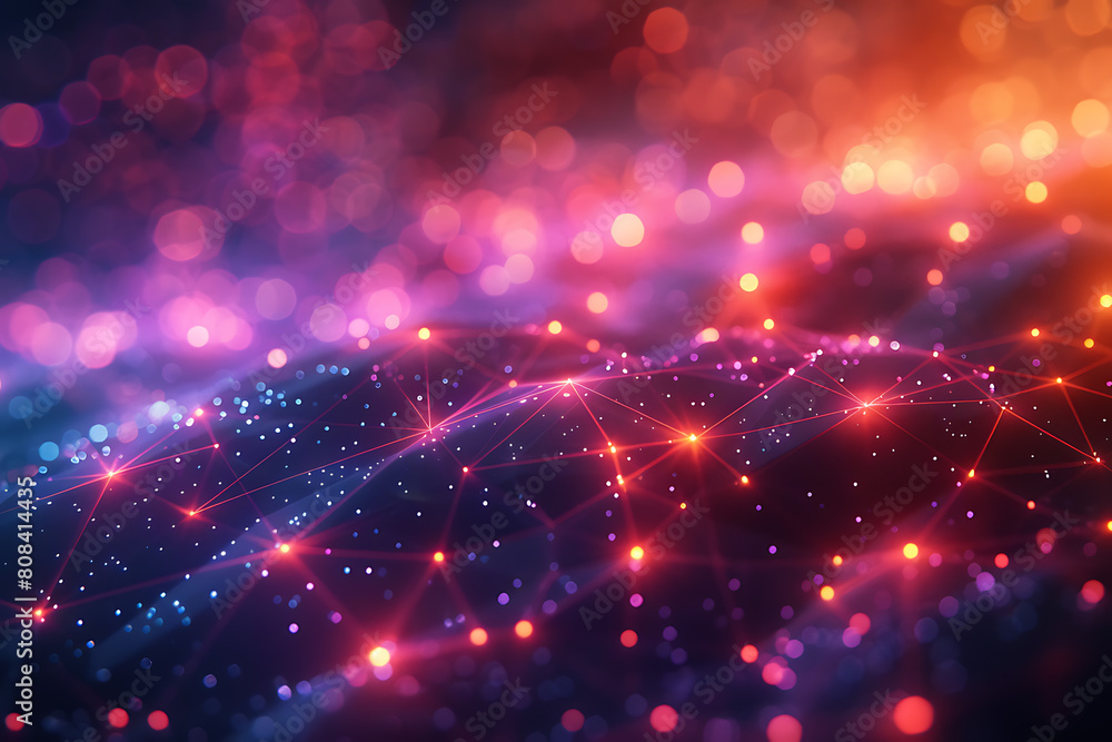Poster abstract background with dark red, purple, and orange lines, creating a dynamic and vibrant design