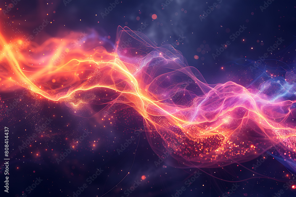 Poster abstract background with dark red, purple, and orange lines, creating a dynamic and vibrant design