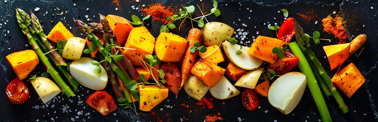 Colorful Variety of Vegetable Chunks