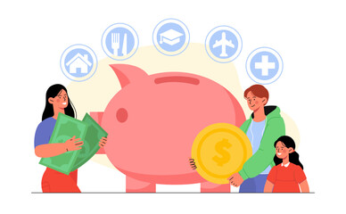 Family budget vector concept