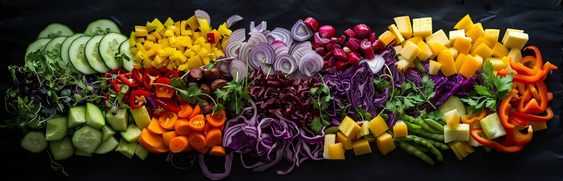 Colorful Assortment of Chopped Vegetables