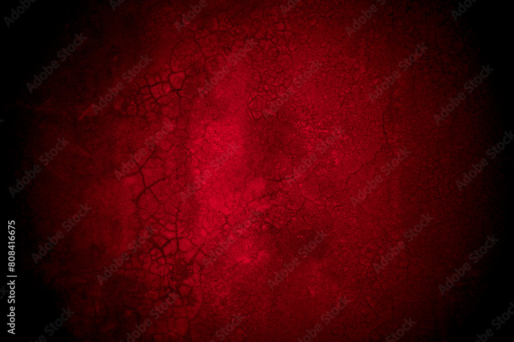 Poster Old wall texture cement black red  background abstract dark color design are light with white gradient background.