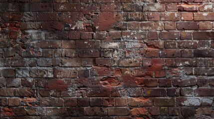 A brick wall with red bricks and white mortar. The bricks are arranged in a stretcher bond pattern. AIG51A.