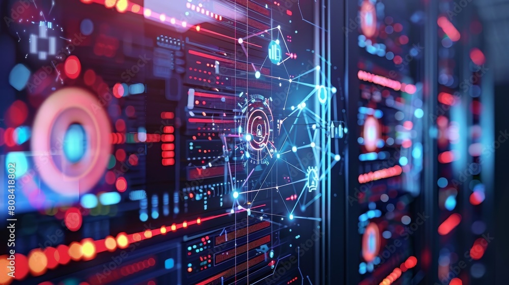 Aufkleber technology concept: endpoint security solutions, various endpoint security solutions.
