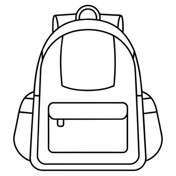 recommend clip art: Backpack outline coloring book page line art illustration digital drawing