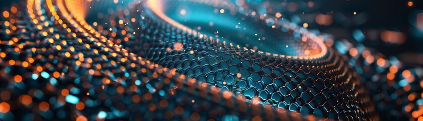 Obraz premium A hexagonal fractal pattern, infinitely repeating and expanding, symbolizing the endless possibilities of technological advancement