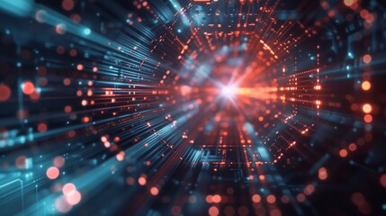 Obraz premium A hexagonal data crystal, radiating light and information, representing the concentrated power of technology