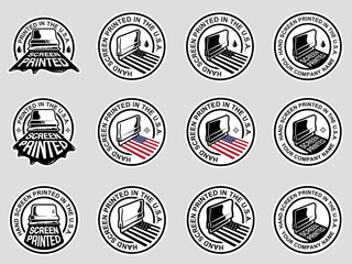 Screen Print Icon Badge Vector Art