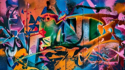 An abstract background inspired by spray paint, capturing the spontaneous and energetic nature of street art. 
