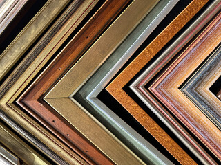 Assorted Wooden Picture Frame Corners Close-Up