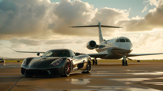 Exotic Automobile, Executive Aircraft, Runway View
