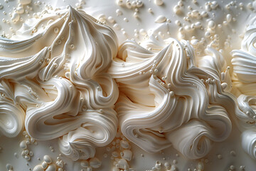 A close-up texture shot captures the creamy swirls and smooth surface of delicious, colorful ice cream scoops