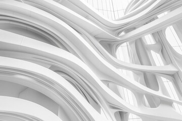 Structural white abstract background, symbolizing modern architecture or futuristic designs