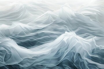 Fototapeta premium White abstract waves, conveying a sense of calm and fluidity