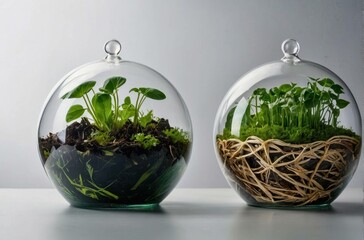 Terrariums with Lush Green Plants