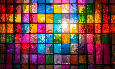Stained-glass square blog full color.  - 808433253