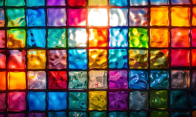 Stained-glass square blog full color.  - 808433267