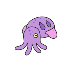 Cute squid illustration