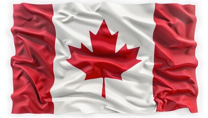 Close up waving flag Canada. flag Canada. Canada day, civic day holiday