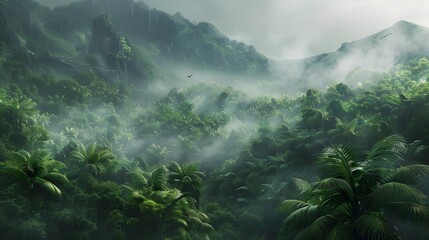 Step into the World of Dinosaurs with a Jurassic Park-Inspired Lush Green Scene