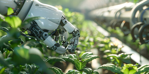 Agriculture robotic working in smart farm Future technology