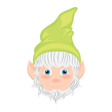 Cute garden gnome character cartoon Vector illustration