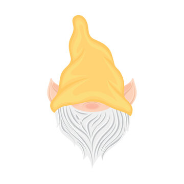 Cute garden gnome character cartoon Vector illustration