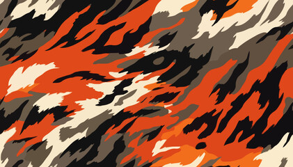 Seamless Colorful Tiger Camo Pattern