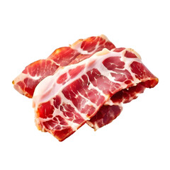 Fototapeta premium Italian speck isolated on transparent background generative ai, cut out, or clipping path.