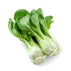 Fresh bok choy bunch, isolated white, Ai Generated