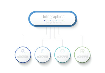 Infographic 4 options design elements for your business data. Vector Illustration.
