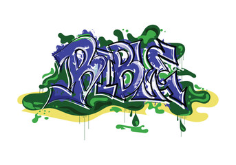 BIBLE graffiti tag style design