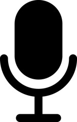 シンプルなマイクのシルエットアイコン、音声検索のサイン