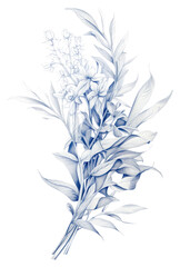 Fototapeta premium PNG Foliage drawing sketch pattern.