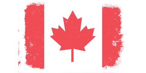 Vintage flat design grunge Canada flag background