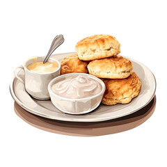 breakfast of warm, fluffy biscuits and creamy butter.