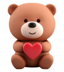 PNG Cartoon heart cute bear.