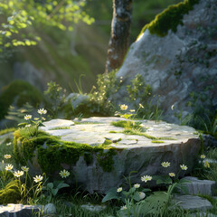 moss covered rocks